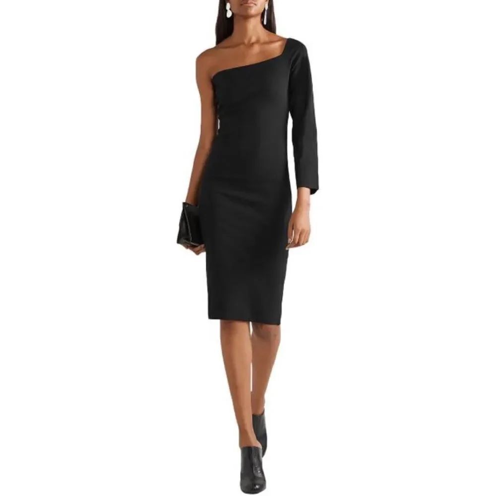 solace london fiorella knit midi dress black UK8/US4 - Picture 2 of 10